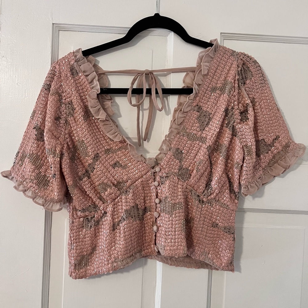 Anthropologie sequin top